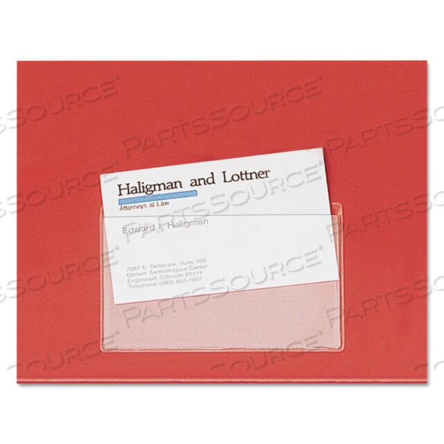 OEM#: 21500CBКарман для визиток HOLD IT POLY, загрузка сверху, 3,75 X 2,38, прозрачный, 10 шт. в упаковке от Cardinal