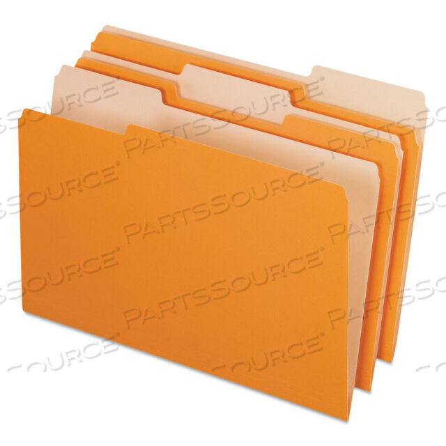 OEM#: 4350 ПАПКИ ДЛЯ АРХИВОВ 1/3 ИЛИ ВНУТРЕННИЕ, С ЯРЛЫКАМИ ШИРИНОЙ 1/3: АССОРТИМЕНТ, ФОРМАТ LEGAL, ОРАНЖЕВЫЕ, 100 ШТ./КОРОБКА от Esselte Pendaflex Corp.