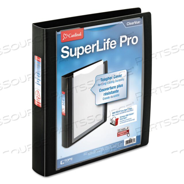 Папка-регистратор SUPERLIFE PRO EASY OPEN CLEARVUE LOCKING SKANT-D, 3 КОЛЬЦА, ЕМКОСТЬ 1,5, 11 X 8,5, ЧЕРНАЯ