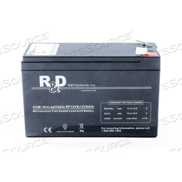 Заменяет R&D Batteries, Inc. 2390 АККУМУЛЯТОРНАЯ БАТАРЕЯ ИБП, ГЕРМЕТИЧНАЯ СВИНЦОВО-КИСЛОТНАЯ, 12 В, 7,5 А·ч, FASTON (F2)