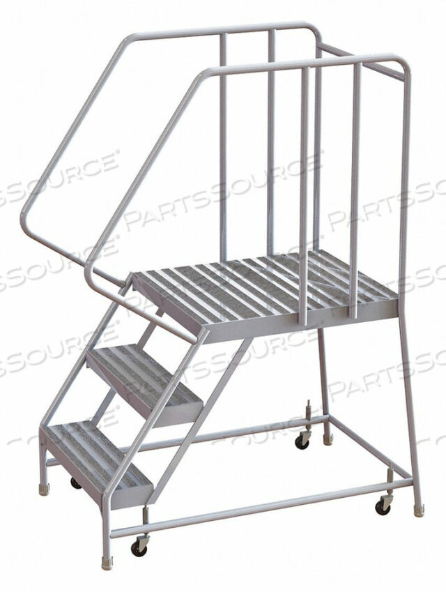 OEM#: WLAR103244-D53 АЛЮМИНИЕВАЯ ЛЕСТНИЦА НА КОЛЕСАХ, 24W РЕБРИСТАЯ ПРОСТУПЕНЬ, 28D ВЕРХНЯЯ СТУПЕНЬКА, 32 ПОРУЧНЯ от Tri-Arc