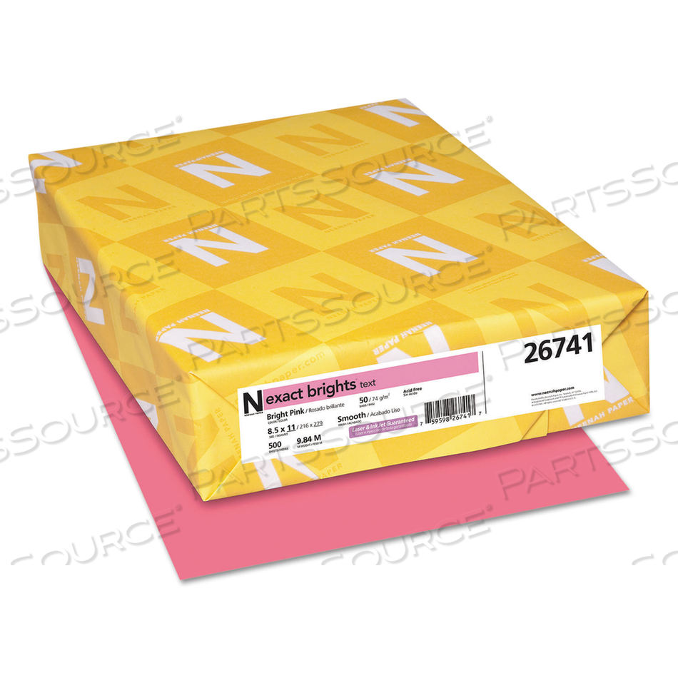 OEM#: 26741EXACT BRIGHTS PAPER, 20 LB BOND WEIGHT, 8.5 X 11, BRIGHT PINK, 500/СТОПА от Neenah