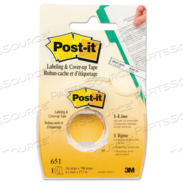 LABELING AND COVER-UP TAPE, NON-REFILLABLE, CLEAR APPLICATOR, 0.17 X 700