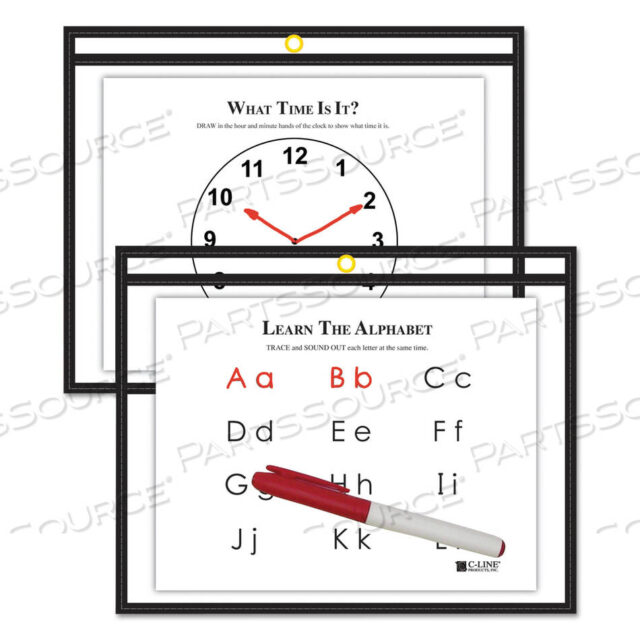 OEM#: 40711МНОГОРАЗОВЫЕ КАРМАНЫ ДЛЯ СУХОГО СТИРАНИЯ, 12 X 9, ЧЕРНЫЕ от C-Line