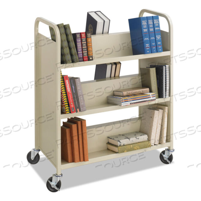OEM#: 5357SASTEEL ДВУХСТОРОННЯЯ ТЕЛЕЖКА ДЛЯ КНИГ, МЕТАЛЛИЧЕСКАЯ, 6 ПОЛОК, ВМЕСТИМОСТЬ 300 ФУНТОВ, 36 X 18,5 X 43,5, ПЕСОЧНЫЙ от Safco