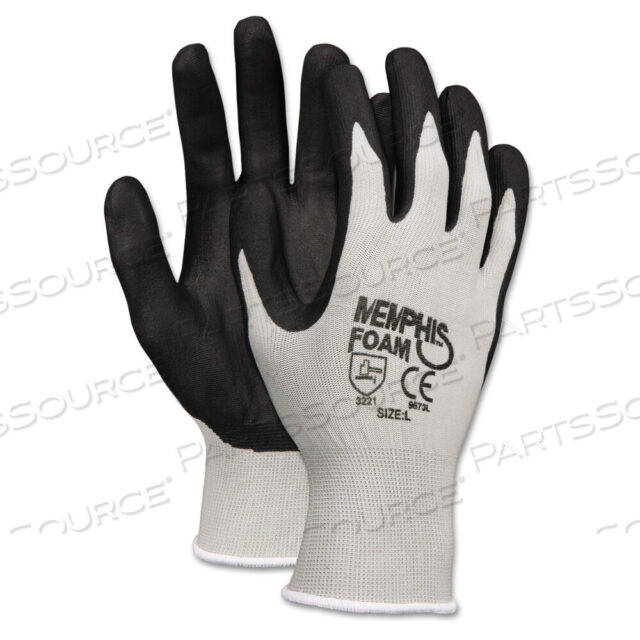 OEM#: 9673LECONOMY FOAM NITRILE GLOVES, LARGE, GREY/BLACK от MCR Safety