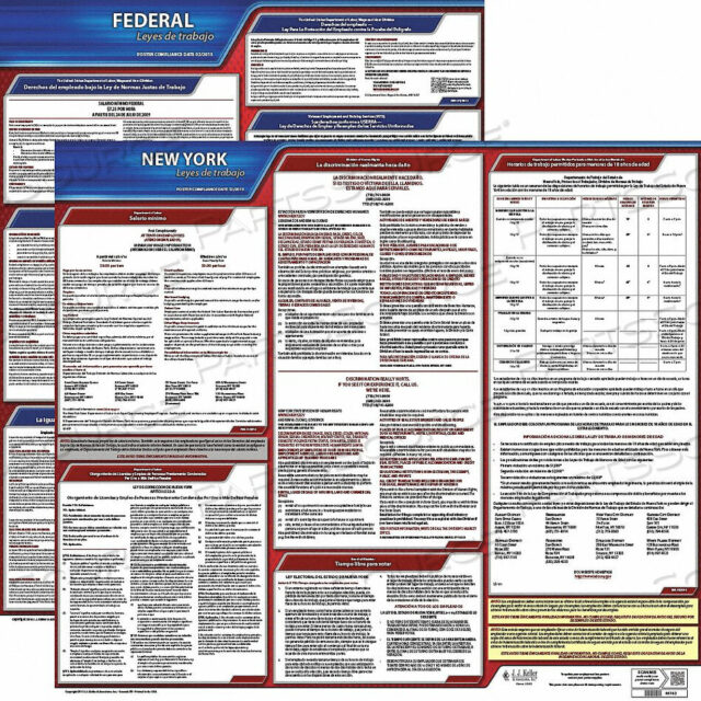 OEM#: 200-NY-1ПЛАКАТ ПО ТРУДОВОМУ ПРАВУ FED/STA NY SP 20INH 1YR от J.J. Keller & Associates