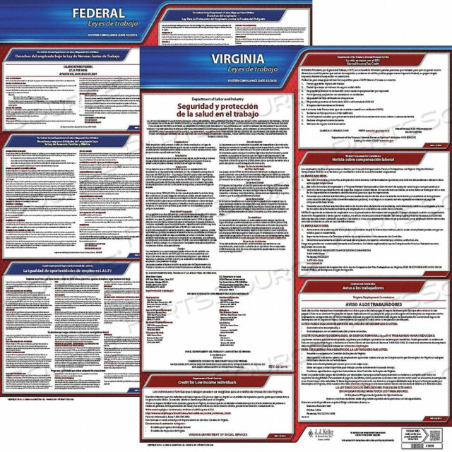 OEM#: 200-VA-1ПЛАКАТ ПО ТРУДОВОМУ ПРАВУ FED/STA VA SP 20INH 1YR от J.J. Keller & Associates