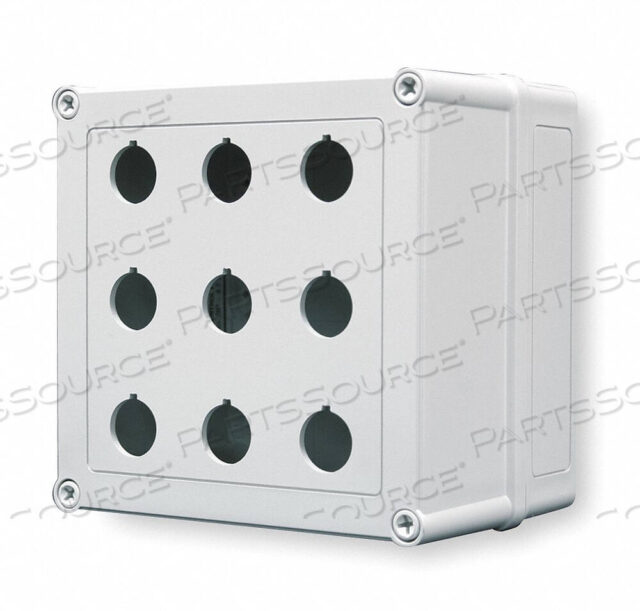 OEM#: VM775-PBM9PUSHBUTTON ENCLOSURE 22MM 9 HOLE PLASTIC by General Electric Company