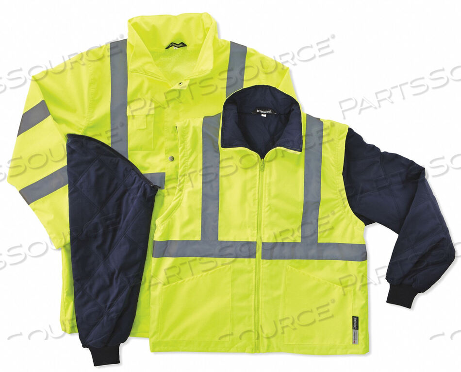 OEM#: 8385КУРТКА С КАПЮШОНОМ УТЕПЛЕННАЯ ЛАЙМ/ЧЕРНАЯ S от Ergodyne