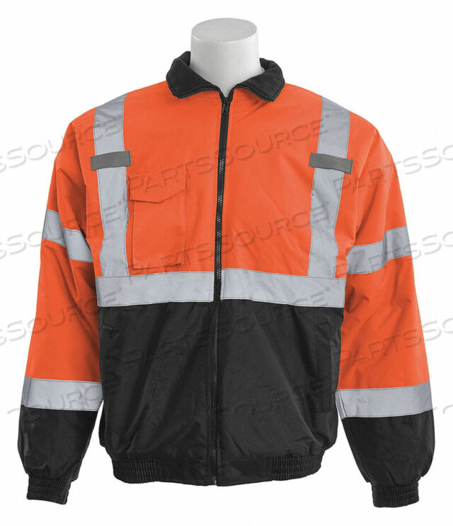BOMBER JACKET CLASS 3 QUILTED ORG/BK LG