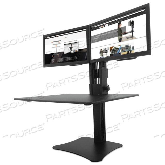 OEM#: DC350A ВЫСОТНАЯ СТОЛОВАЯ РАБОЧАЯ СТАНЦИЯ С ДВУМЯ МОНИТОРАМИ, 28 X 23 X 10,5 ДО 15,5, ЧЕРНАЯ от Victor Technology, LLC