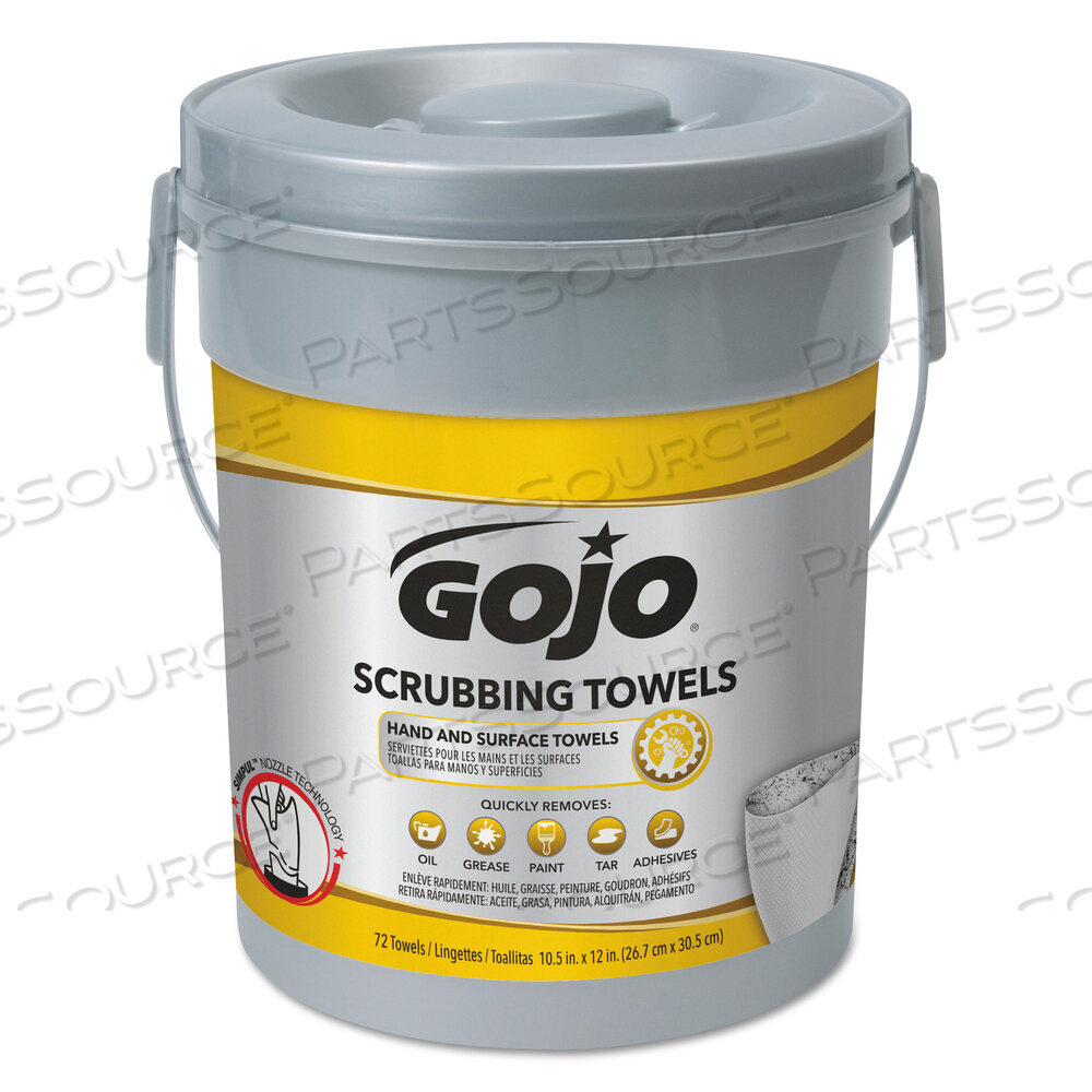 OEM#: 6396-06SCRUBBING TOWELS, HAND CLEANING, 2-PLY, 10.5 X 12, FRESH CITRUS, SILVER/YELLOW by Gojo