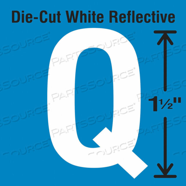 OEM#: DWR-1.5-Q-5Вырубная светоотражающая этикетка с буквами Q PK5 от Strance, Inc.