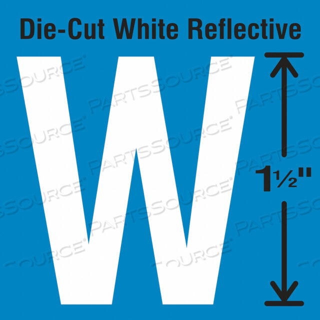 OEM#: DWR-1.5-W-5DIE-CUT REFLECTIVE LETTER LABEL W PK5 by Strance, Inc.