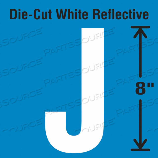 OEM#: DWR-SINGLE-8-JDIE-CUT СВЕТООТРАЖАЮЩАЯ ЭТИКЕТКА С БУКВОЙ J от Strance, Inc.