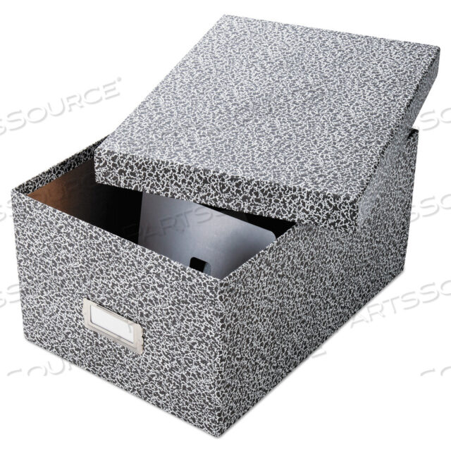 OEM#: 40590 УСИЛЕННАЯ КАРТОЧНАЯ ПАПА, СЪЕМНАЯ КРЫШКА, ВМЕЩАЕТ 1200 КАРТ 5 X 8, 8,13 X 11 X 5,75, ЧЕРНО-БЕЛАЯ от Oxford