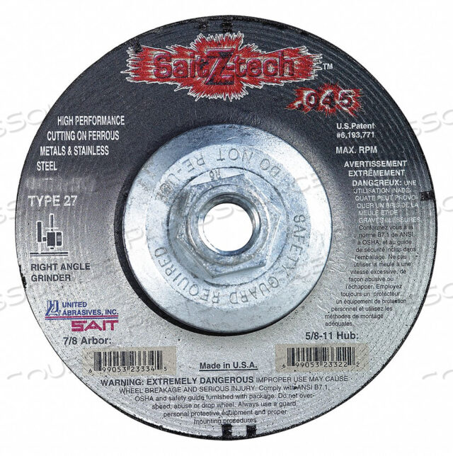 OEM#: 23322АБРАЗИВНЫЙ ОТРЕЗНОЙ КРУГ ЦИРКОНИЙ от United Abrasives-Sait