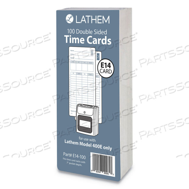 OEM#: E14-100ТАЙМЕРНЫЕ КАРТЫ ДЛЯ LATHEM TIME 400E, ДВУХСТОРОННИЕ, 3 X 7, 100/УПАК от Lathem Time