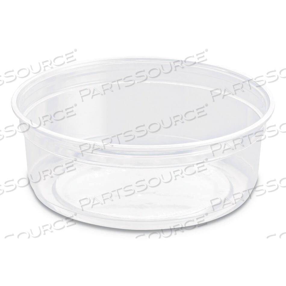 OEM#: DM8R-0090BARE ECO-FORWARD RPET КОНТЕЙНЕРЫ ДЛЯ ДЕЛИКАТЕСОВ, 8 УНЦИЙ, 4,6 ДИАМЕТР X 1,8 ВЫСОТЫ, ПРОЗРАЧНЫЕ, ПЛАСТИКОВЫЕ, 500 ШТ./КОРОБКА от Solo