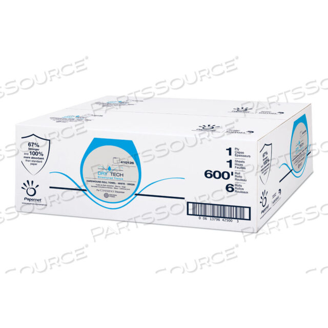 OEM#: 410126БУМАЖНОЕ ПОЛОТЕНЦЕ DRY TECH, 7,5 X 600 ФУТОВ, БЕЛОЕ, 6 ШТ./КОРОБКА от Papernet