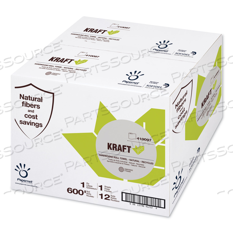 OEM#: 410097HEAVENLY SOFT HARDWOUND БУМАЖНОЕ ПОЛОТЕНЦЕ, КРАФТ, 7,8 X 600 ФУТОВ, КОРИЧНЕВОЕ, 12 РУЛОНОВ/КОРОБКА от Papernet