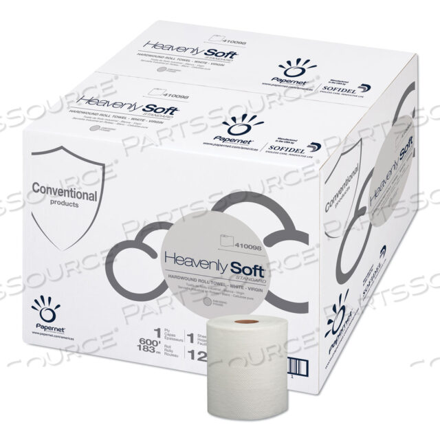 OEM#: 410098HEAVENLY SOFT HARDWOUND БУМАЖНОЕ ПОЛОТЕНЦЕ, СТАНДАРТНОЕ, 7,8 X 600 ФУТОВ, БЕЛОЕ, 12 РУЛОНОВ/КОРОБКА от Papernet