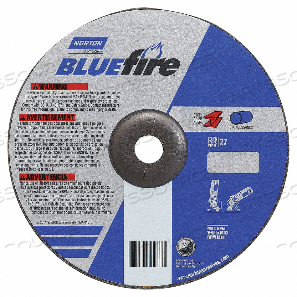 OEM#: 66252843216ДИСК С УГЛУБЛЕННЫМ ЦЕНТРОМ 5 D 1/8 T 7/8 от Norton | Saint-Gobain Abrasives