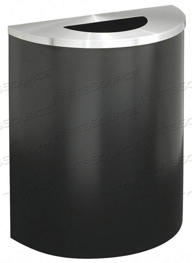 OEM#: 2491-BK-SA 29-ГАЛЛОННЫЙ ПОЛУКРУГЛЫЙ КОНТЕЙНЕР ДЛЯ ОТХОДОВ, САТИНОВЫЙ ЧЕРНЫЙ/САТИНОВЫЙ АЛЮМИНИЙ от Glaro Products Inc.