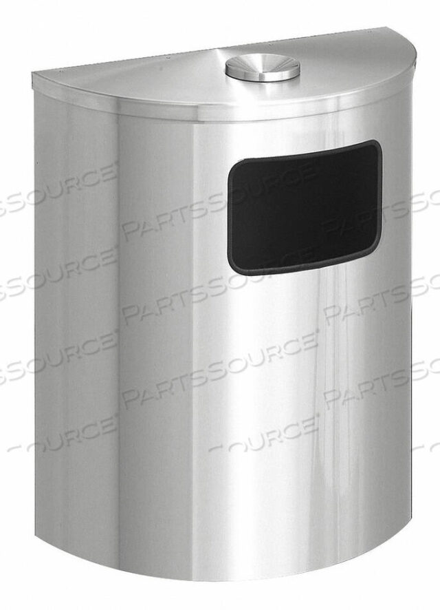 OEM#: 2494-SA-SATRASH CAN ПОЛУКРУГЛАЯ 24 ГАЛЛОНА. СЕРЕБРИСТАЯ от Glaro Products Inc.
