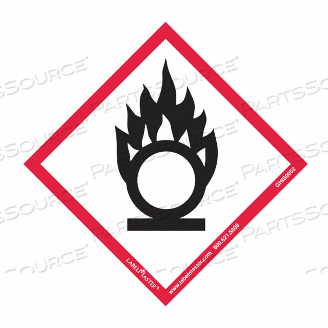 OEM#: GHIS0052GHS ЭТИКЕТКА С ПЛАМЕНЕМ ПО КРУГУ 4 H 4 W PK50 от Labelmaster