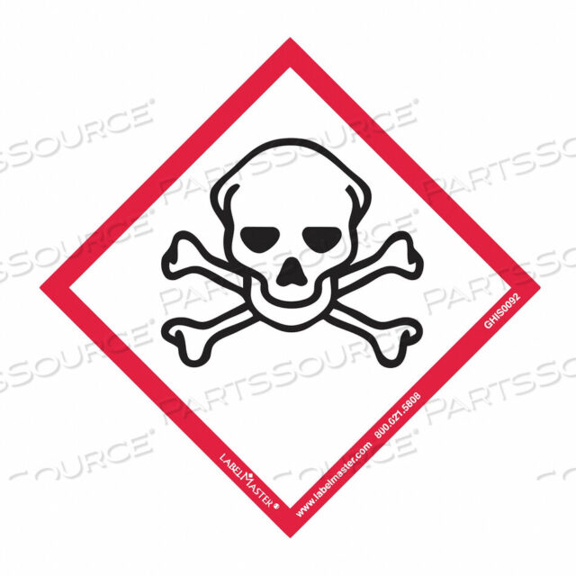 OEM#: GHIS0092GHS ЭТИКЕТКА С ЧЕРЕПОМ И КОСТЯМИ 4 W PK50 от Labelmaster