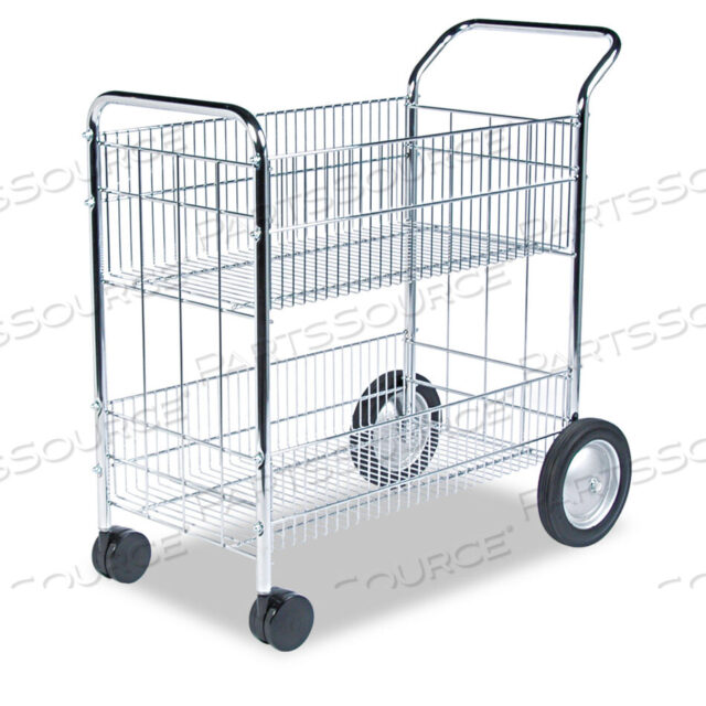 OEM#: 40912ТЕЛЕЖКА ПОЧТОВАЯ WIRE, МЕТАЛЛИЧЕСКАЯ, 2 ЯЩИКА, 21,5 X 37,5 X 39,5, ХРОМИРОВАННАЯ от Fellowes