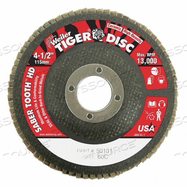 OEM#: 50131J1573 FLAP DISC CERAMIC ALUMINA TYPE 27 60GRIT by Weiler