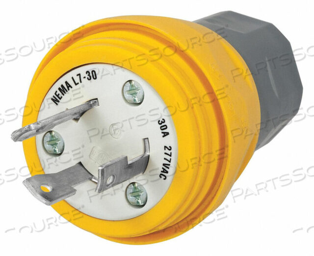 OEM#: HBL28W49WT ВИЛКА L7-30P 30A 277VAC ЖЕЛТАЯ от Hubbell Incorporated, Wiring Device-Kellums