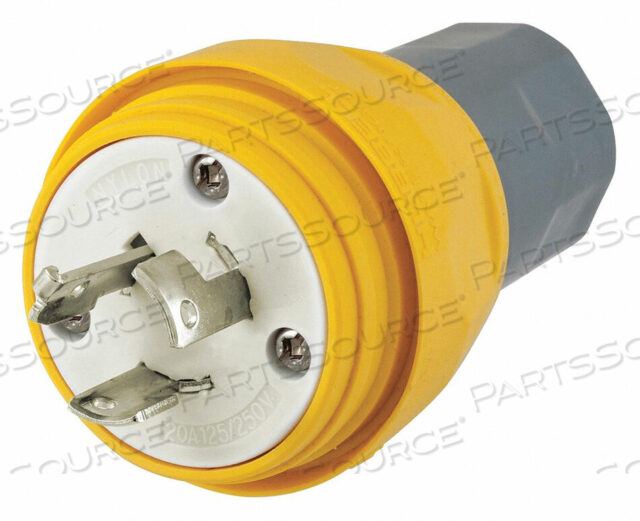 OEM#: HBL26W08WT ВИЛКА НЕ NEMA 20A 125/250VAC ЖЕЛТАЯ от Hubbell Incorporated, Wiring Device-Kellums
