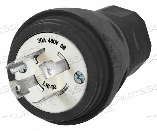 OEM#: HBL28W76BKWT ВИЛКА L16-30P 30A 480VAC ЧЕРНАЯ от Hubbell Incorporated, Wiring Device-Kellums