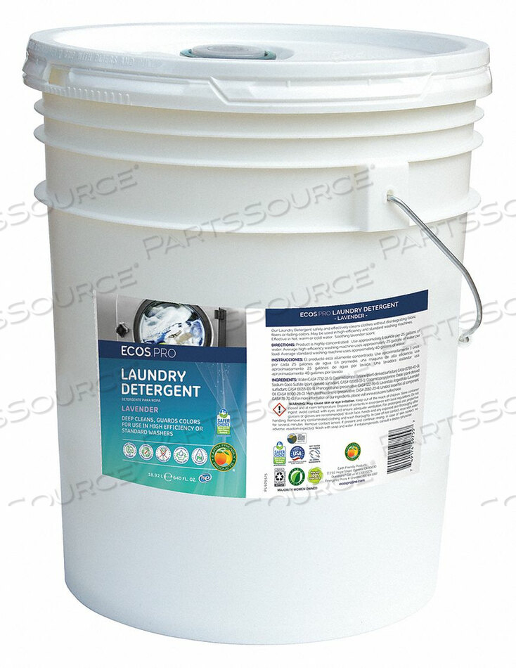 OEM#: PL9755/05ECOS PRO LAVENDER 2X ЖИДКОЕ СРЕДСТВО ДЛЯ СТИРКИ, ВЕДРО 5 ГАЛЛОНОВ от Earth Friendly Products