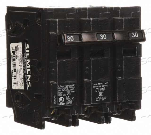OEM#: Q330АВТОМАТИЧЕСКИЙ ВЫКЛЮЧАТЕЛЬ 30A PLUG IN 240V 3P от Siemens
