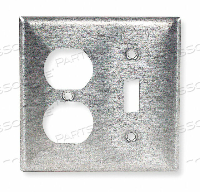 OEM#: SS18TOGGLE SWITCH/DUPLEX PLATE 2 GANG SILVER от Hubbell Incorporated, Wiring Device-Kellums