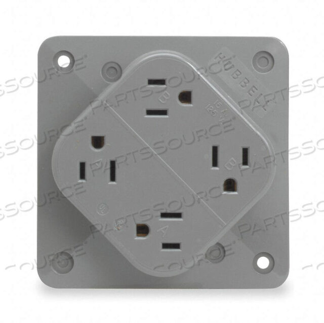 OEM#: HBL415GYRECEPTACLE QUAD 15A 5-15R 125V GRAY от Hubbell Incorporated, Wiring Device-Kellums