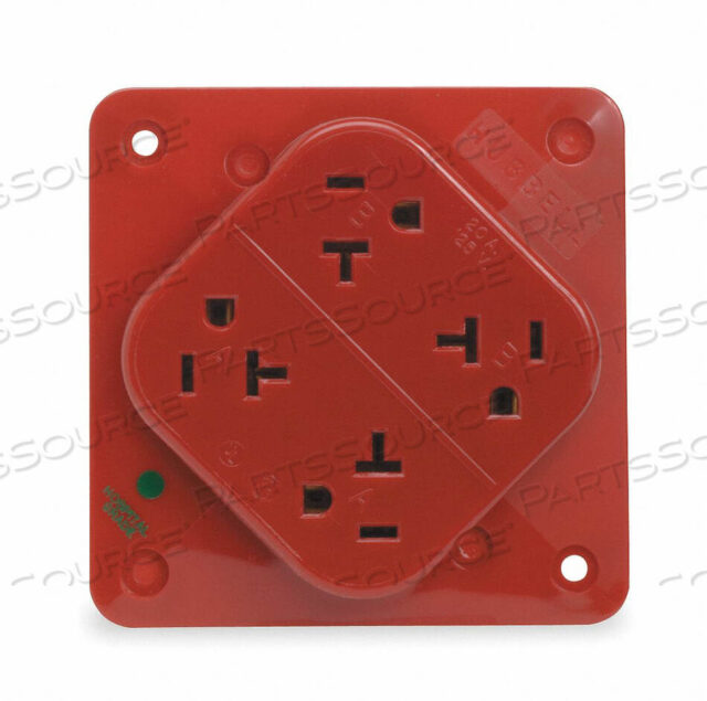 OEM#: HBL420HRRECEPTACLE QUAD 20A 5-20R 125V RED от Hubbell Incorporated, Электромонтажное устройство-Kellums