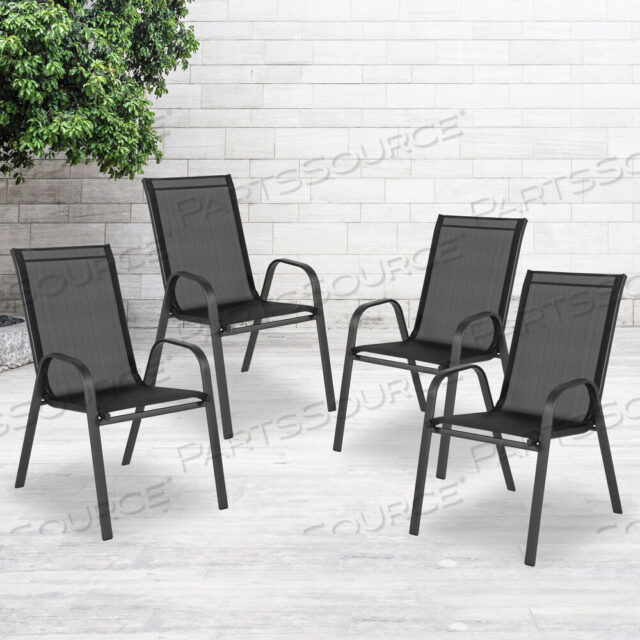 OEM#: 4-JJ-303C-GG4 УПАКОВКА BRAZOS SERIES ЧЕРНЫЙ УЛИЧНЫЙ СТЕКЛЯННЫЙ КРЕСЛО С МАТЕРИАЛОМ FLEX COMFORT И МЕТАЛЛИЧЕСКИМ КАРКАСОМ от Flash Furniture