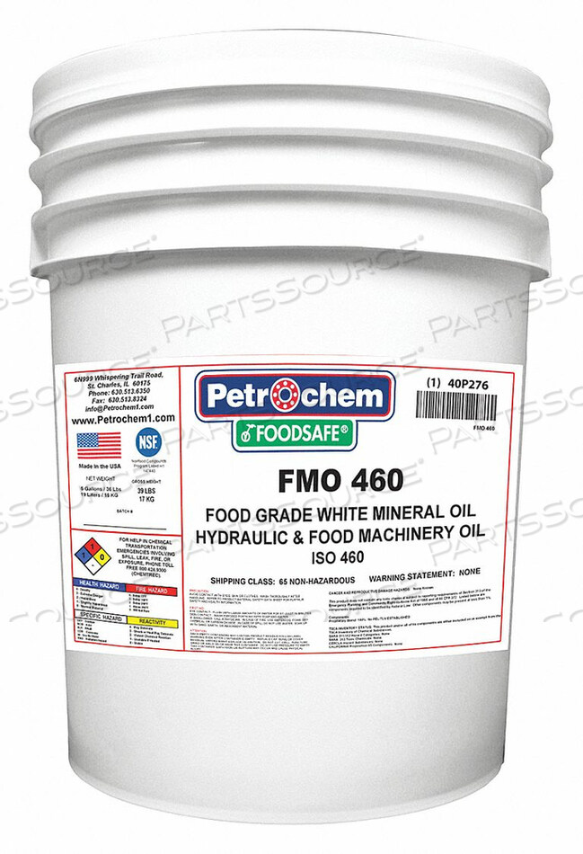 OEM#: FOODSAFE FMO 460-005 МИНЕРАЛЬНОЕ ТРАНСМИССИОННОЕ МАСЛО ПИЩЕВОГО КЛАССА 5 ГАЛЛОНОВ от Petrochem