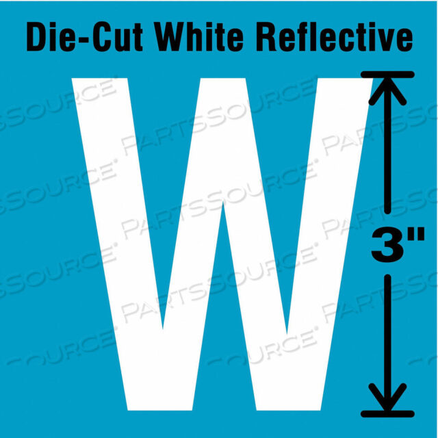 OEM#: DWR-3-W-5Вырубная светоотражающая этикетка с буквами W 3IN H PK5 от Strance, Inc.