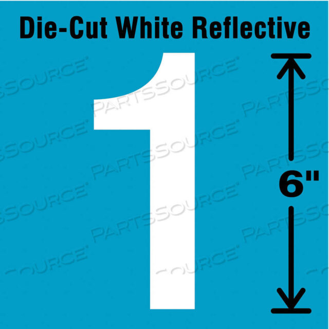OEM#: DWR-6-1-EADIE-CUT СВЕТООТРАЖАЮЩАЯ НОМЕРНАЯ ЭТИКЕТКА 1 6 ДЮЙМОВ H от Strance, Inc.