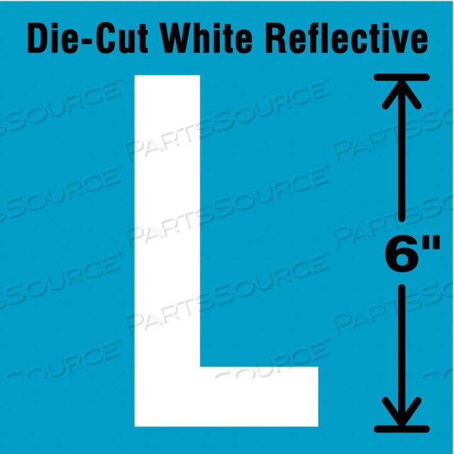 OEM#: DWR-6-L-EADIE-CUT СВЕТООТРАЖАЮЩАЯ БУКВЕННАЯ ЭТИКЕТКА L 6IN H от Strance, Inc.