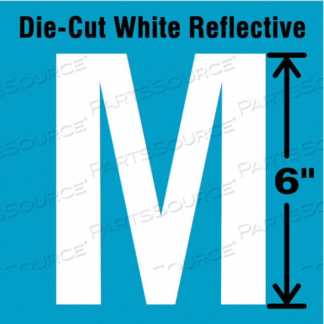 OEM#: DWR-6-M-EADIE-CUT СВЕТООТРАЖАЮЩАЯ БУКВЕННАЯ ЭТИКЕТКА M 6IN H от Strance, Inc.