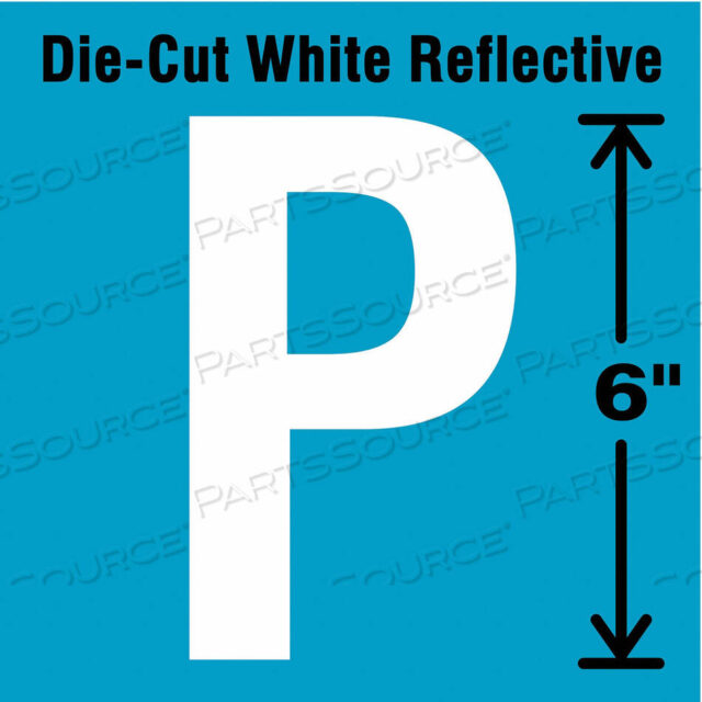 OEM#: DWR-6-P-EADIE-CUT СВЕТООТРАЖАЮЩАЯ БУКВЕННАЯ ЭТИКЕТКА P 6IN H от Strance, Inc.