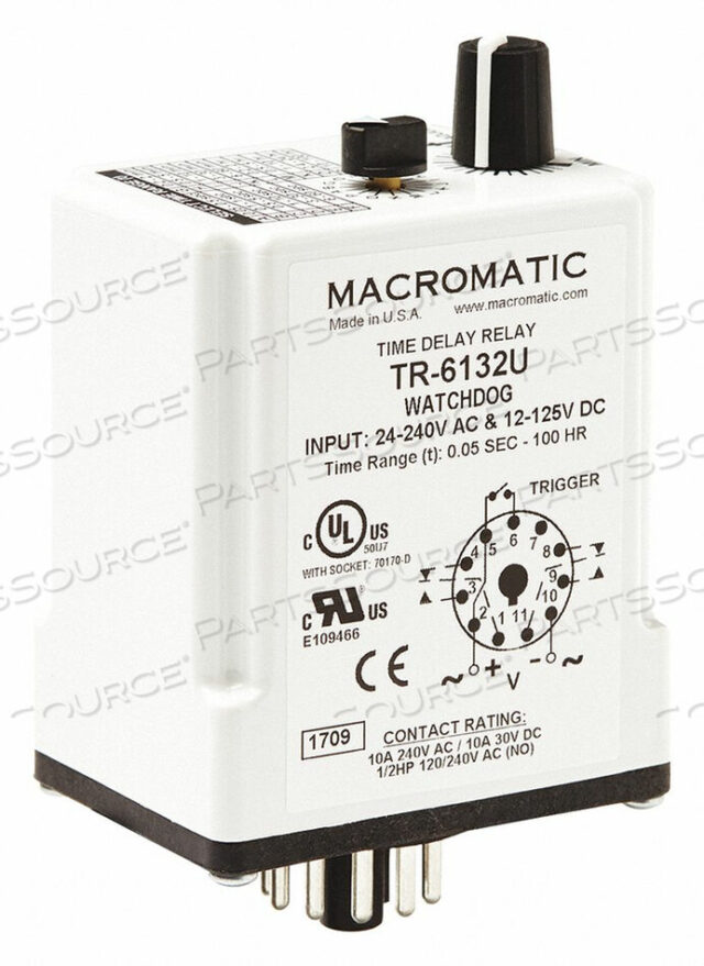 OEM#: TR-6132UРЕЛЕ ЗАДЕРЖКИ ВРЕМЕНИ 100 ЧАСОВ МАКСИМАЛЬНАЯ УСТАНОВКА ВРЕМЕНИ от Macromatic